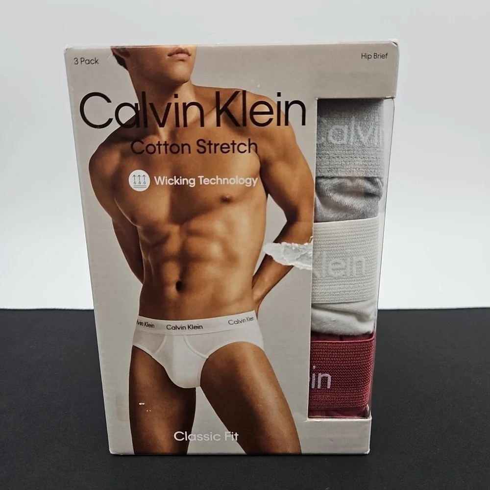 Calvin Klein 3 Pack Classic Cotton Stretch Hip Briefs Men's Size‎ XXL 44-46